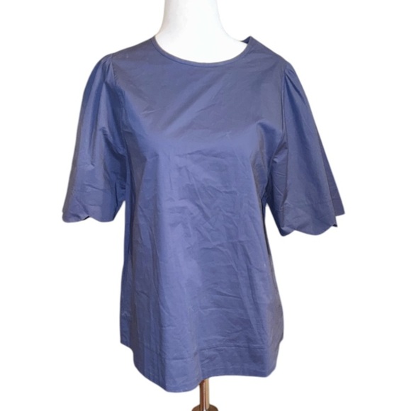 Duffield Lane FEYE FLUTTER SLEEVE IN NAVY STRETCH - Picture 5 of 8